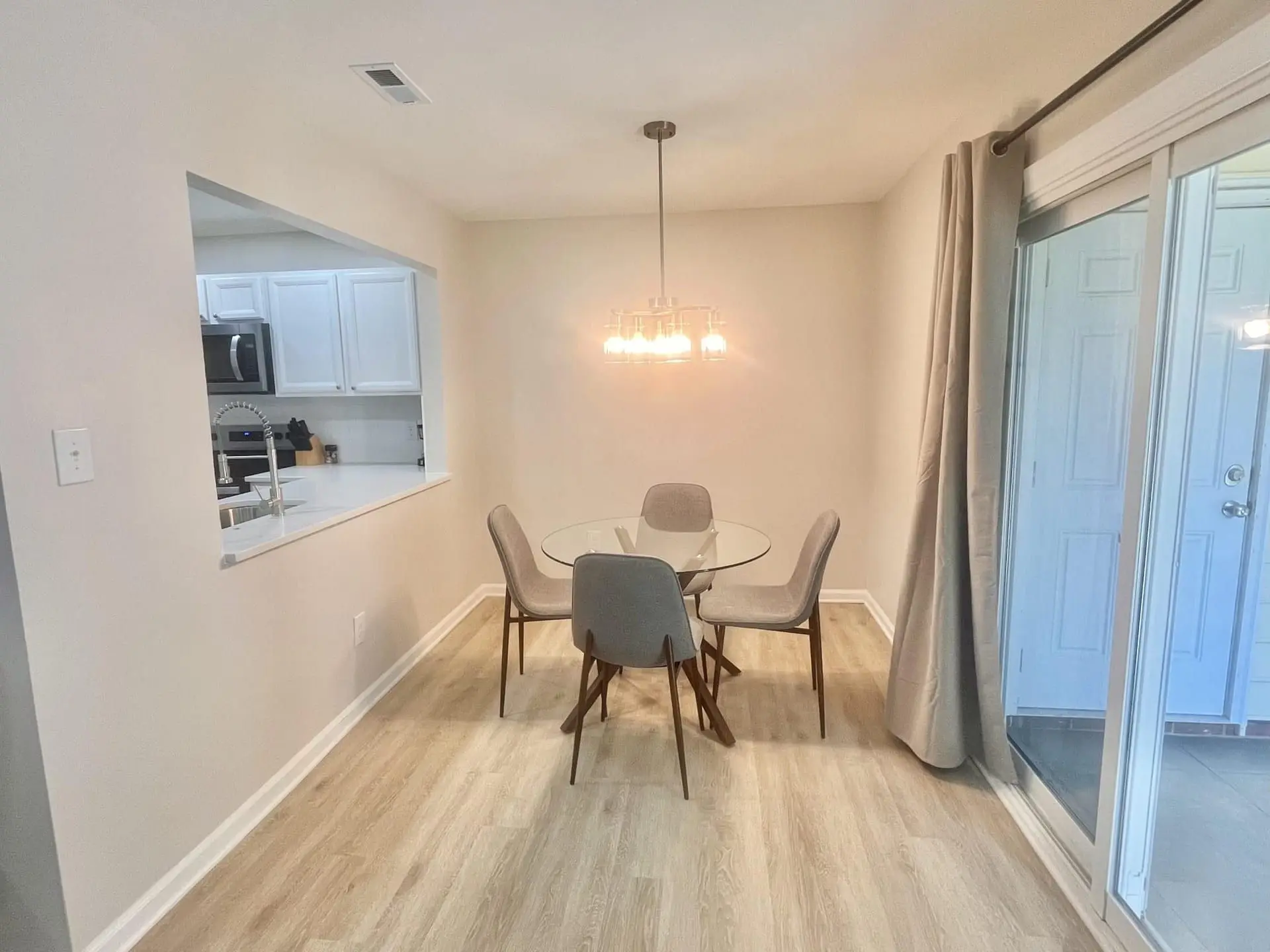 Dining area with sliding doors to the yard