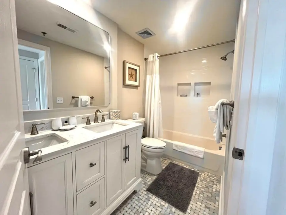 Remodeled bathroom Spa-like remodeled bathroom with walk-in shower